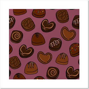 Fancy Gourmet Chocolate Truffles Cartoon Pattern, made by EndlessEmporium Posters and Art